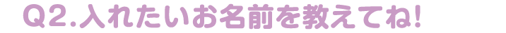 入れたいお名前を入れてね