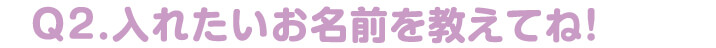 入れたいお名前を入れてね